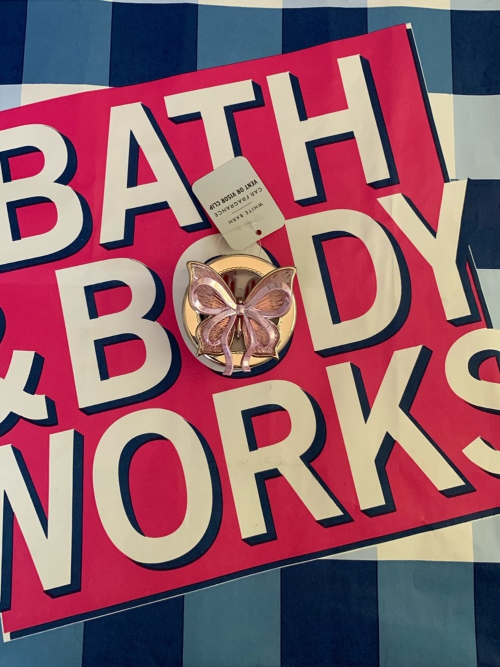 NWT Bath & Body Works Bowterfly Car Vent/Visor Clip